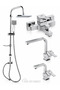 Tulio Bathroom Swan Sink Kitchen Sink Faucet Dst19-3 Square Rain Shower System Set of 4 Chrome