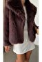 Women's Shawl Collar Fur Jacket - 4