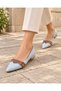 Women's White Genuine Leather Large Size Pointed Toe Double Buckle Comfortable Daily Ballet Shoes - 6
