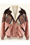 (8109) Fur Collar Vintage Patterned Patchwork Men's Bomber Jacket - L/Xl - 4