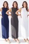 3 Pack Half Turtleneck Zero Sleeve Viscose Maxi Dress - 3