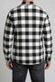 Men's Smoked-Black Slim Fit Plaid Lumberjack Shirt with Thin Flannel Cover and Double Pockets - 7