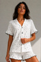 Women's White Single Jersey Buttoned Shirt and Shorts Pajama Set - 6