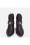 Large Size Pointed Toe V-Cut Brown Thick Heeled Boots with Metal Accessories 41-42-43-44 - 4