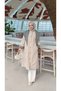 Plaid Detailed Quilted Long Women's Trench Coat - 2