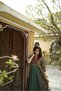 Emerald & Maroon Floral Block Print Midi Dress - 3
