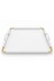 Colorido Gold Detailled Brown Handle Serving Tray – Stylish Decorative Tea, Coffee, and Breakfast Presentation Tray