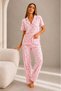 Women's Pink Short Sleeve Comfortable Fit Pajama Set - 5