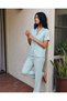 Women's Aqua Green Viscose Blended Home Wear Pajama Set - 2