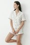 Women's White Elastic Waist Comfortable Fit Pajama Set - 4