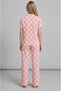 Women's Pink Short Sleeve Relaxed Fit Pajama Set - 4