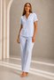 Women's Blue Short Sleeve Comfortable Fit Pajama Set