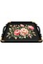 Colorido Gold Detailled Flower-Patterned Serving Tray with Handle – Stylish Decorative Tea, Coffee and Breakfast Presentation Tray 38 X 33 cm