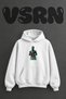 Muhammad Ali Design Pre-Printed Oversize White Hooded Sweatshirt