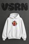 Floral Tiger Design Pre-Printed Oversize White Hooded Sweatshirt
