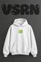 Buyulu Snail Design Pre-Printed Oversize White Hooded Sweatshirt