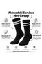 Unisex Black Socks with White Stripes Set of 9 Long Socks Daily Sports College Style Comfortable Women's Men's Socks - 4