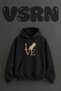 Glitter Love Pineapple Design Pre-Printed Oversize Black Hooded Sweatshirt