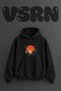 Headphones Sun Design Pre-Printed Oversize Black Hooded Sweatshirt