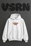 Colorful Butterfly Design Pre-Printed Oversize White Hooded Sweatshirt