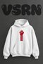 Rock Fist Design Pre-Printed Oversize White Hooded Sweatshirt