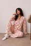 Women's Pink Buttoned Winter Home Pajama Set - 2