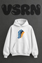 Cekic Kopekbaligi Design Pre-Printed Oversize White Hooded Sweatshirt
