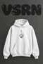 Sailboat Dolphin Design Pre-Printed Oversize White Hooded Sweatshirt