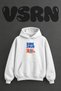 Bonjour Kahvalti Design Pre-Printed Oversize White Hooded Sweatshirt