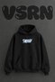 World Is Yours Design Pre-Printed Oversize Black Hooded Sweatshirt