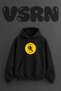 Coffee Run Design Pre-Printed Oversize Black Hooded Sweatshirt