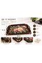 Colorido Gold Detailled Flower-Patterned Serving Tray with Handle – Stylish Decorative Tea, Coffee and Breakfast Presentation Tray 38 X 33 cm - 3