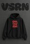 Cool People Design Pre-Printed Oversize Black Hooded Sweatshirt