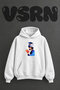 Eğitim Kiz Design Pre-Printed Oversize White Hooded Sweatshirt