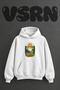 Iguazu Falls Design Pre-Printed Oversize White Hooded Sweatshirt