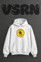 Coffee Run Design Pre-Printed Oversize White Hooded Sweatshirt