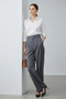 Women's Gray Lycra Velcro Closure Palazzo Trousers - 2