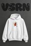 Cello Splatter Design Pre-Printed Oversize White Hooded Sweatshirt