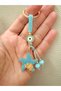 Blue Lilac Braided String Starfish Metal Keychain, Lucky Keychain, Metal Evil Eye Keychain Bag Accessory - 4
