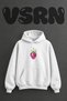 Disco Strawberry Design Pre-Printed Oversize White Hooded Sweatshirt