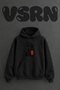 Italy Ev Drawing Design Pre-Printed Oversize Black Hooded Sweatshirt