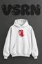 Capricorn Sign Design Pre-Printed Oversize White Hooded Sweatshirt