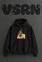 Musician Doublebass Design Pre-Printed Oversize Black Hooded Sweatshirt