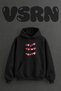 Watercolor Hearts Design Pre-Printed Oversize Black Hooded Sweatshirt