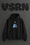 Birthday Cake_1 Design Pre-Printed Oversize Black Hooded Sweatshirt
