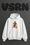 Musician Doublebass Design Pre-Printed Oversize White Hooded Sweatshirt