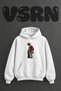 Luffy One Piece Design Pre-Printed Oversize White Hooded Sweatshirt