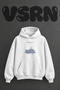 Hong Kong Skyline Design Pre-Printed Oversize White Hooded Sweatshirt