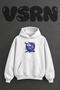Galaxy Whale Design Pre-Printed Oversize White Hooded Sweatshirt