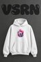 Soccer Ball Pink Bow Design Pre-Printed Oversize White Hooded Sweatshirt